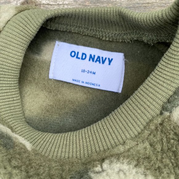 Old Navy Olive Camouflage Crew-Neck Sherpa Dress - Picture 8 of 11